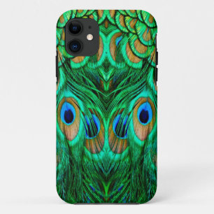 Coque iPhone 11 Plumes de paon glorieuses