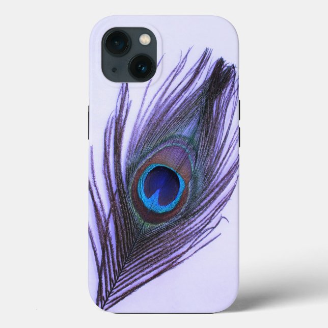 Coques Case-Mate iPhone Plumes de paon violet sur violet (Verso)