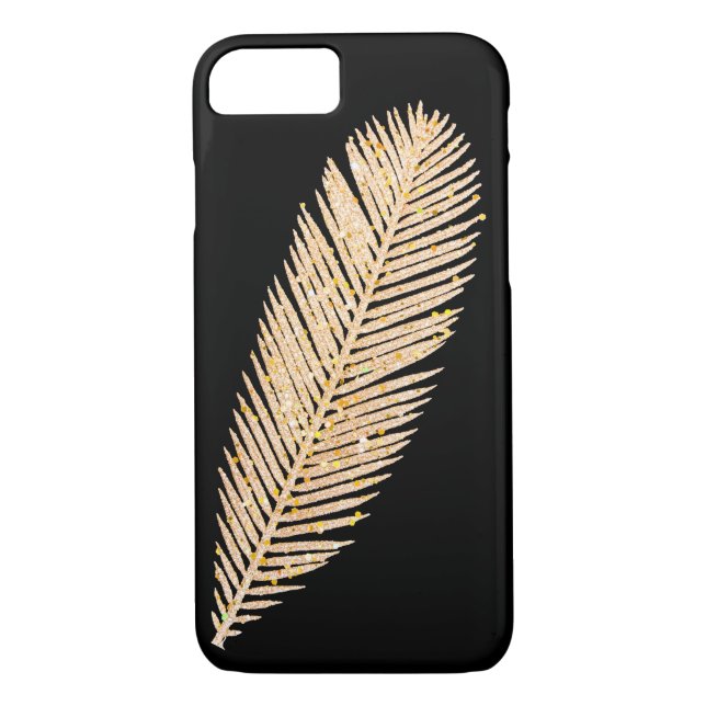 Coques Case-Mate iPhone Plumes de Parties scintillant Gold Faux (Dos)