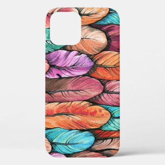 Case-Mate iPhone Case Plumes d'oiseaux, aquarelle, motif transparent.