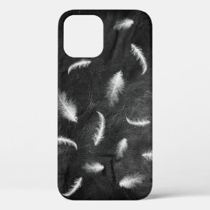 Case-Mate iPhone Case Plumes en cuir noir
