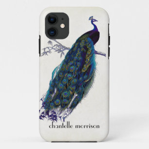 Case-Mate iPhone Case Plumes entières Peacock vintages sur dentelle tach