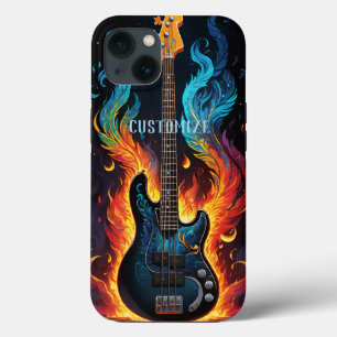 Case-Mate iPhone Case Plumes Et Flammes Basse Électrique Guitare