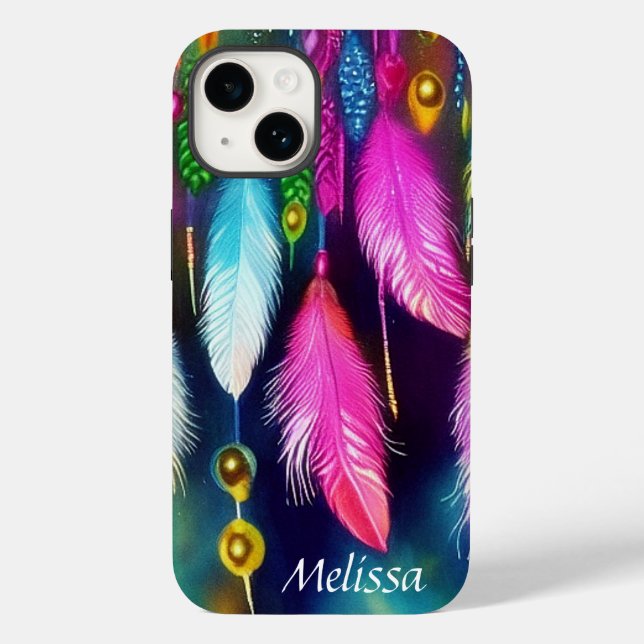 Coques Case-Mate iPhone Plumes et perles personnalisées (Verso)