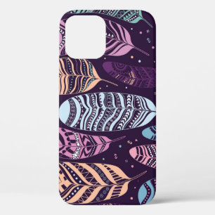 Case-Mate iPhone Case Plumes ethniques : motif noir et blanc