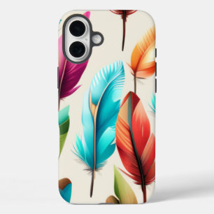 Coque Pour iPhone 16 Plus Plumes Étincelantes