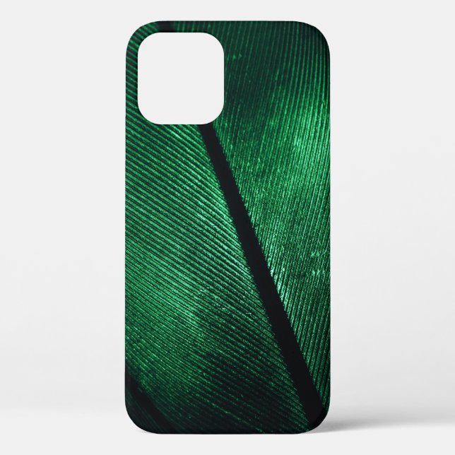 Coques Case-Mate iPhone Plumes Vertes, Belle Texture Motif. (Verso)