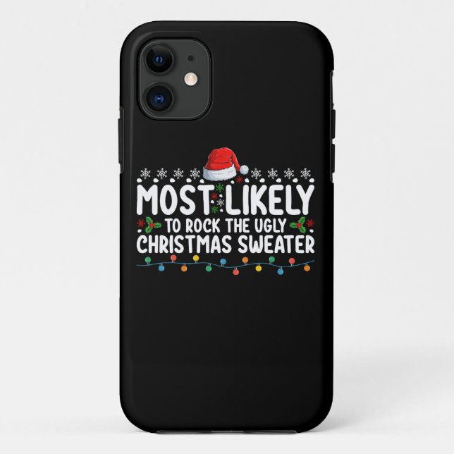 Coques Case-Mate iPhone Plus susceptible de porter le pull de Noël laid (Dos)