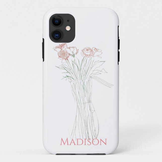 Coques Case-Mate iPhone Plutôt Minimale Moderne Fleur Plan Pour Les Femmes (Dos)