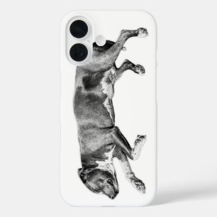 Coque Pour iPhone 16 Poche de la paix - Rêve de chien monochrome