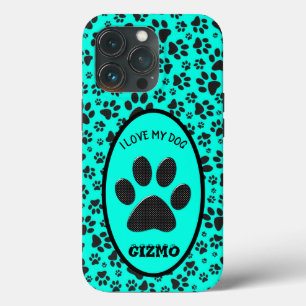 Case-Mate iPhone Case Poches de chien noir et blanc Pointe Polka sur cya