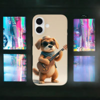 Poches de serrage : Guitare de chien adorable