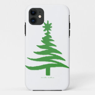 Coque Case-Mate iPhone Pochoir d'arbre de Noël vert