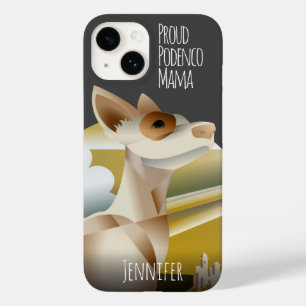 Coque Case-Mate iPhone Podenco Dog Art Déco Personnalisé Design Vintage
