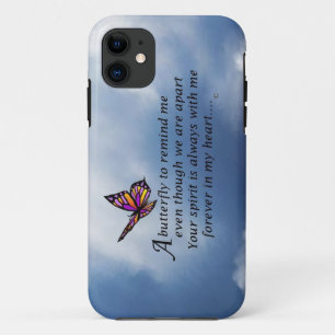 Coque iPhone 11 Poème de mémorial de papillon