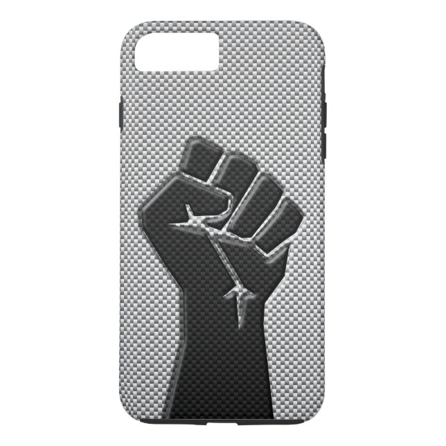 Coques Case-Mate iPhone Poing de solidarité moderne en fibre de carbone (Dos)
