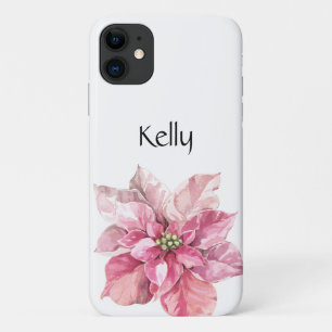 Case-Mate iPhone Case Poinsététie rose de Noël personnalisée