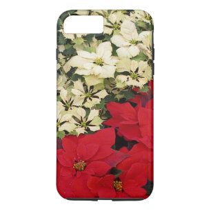 Coque iPhone 7 Plus Poinsettias blanches et rouges I Holiday Floral