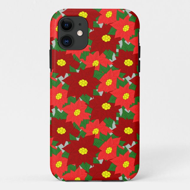 Coques Case-Mate iPhone Poinsettias de Noël (Dos)