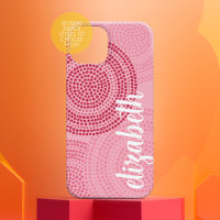 Point circulaire moderne Motif géométrique Rose-Bl