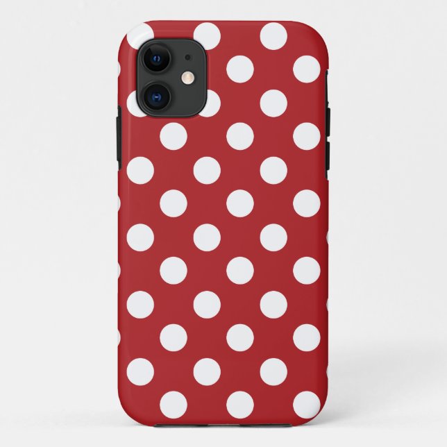 Coques Case-Mate iPhone Point de polka blanc rouge (Dos)