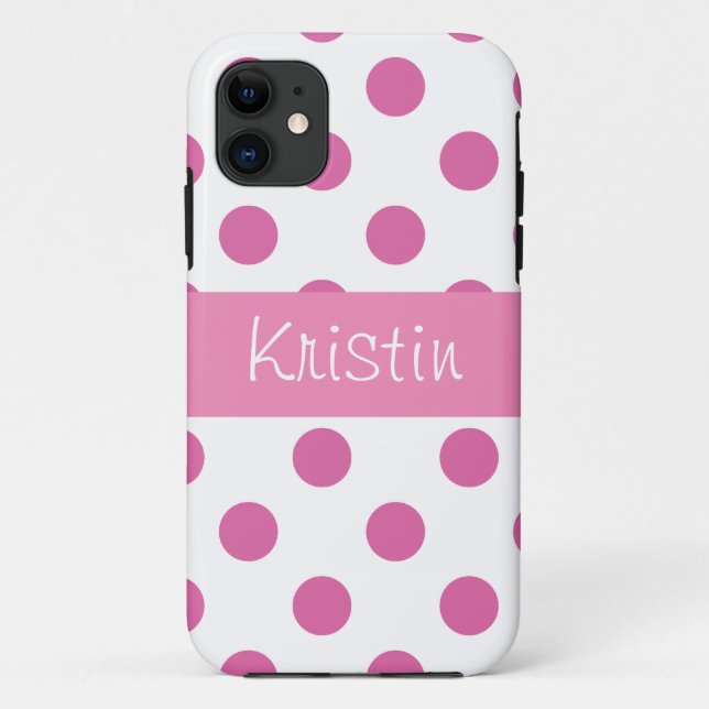 Coques Case-Mate iPhone Point de polka girly rose Iphone 5 cas (Dos)