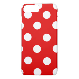 Coque iPhone 7 Plus Point de polka rouge et blanc