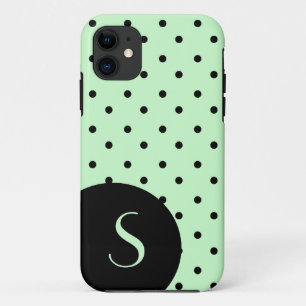 Coque iPhone 11 Point et monogramme de pinte verte et noire