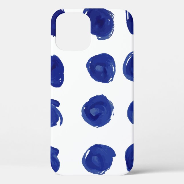 Coques Case-Mate iPhone Point polka, aquarelle bleu indigo. (Verso)