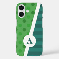 Point Polka bleu et vert et Motif de bande