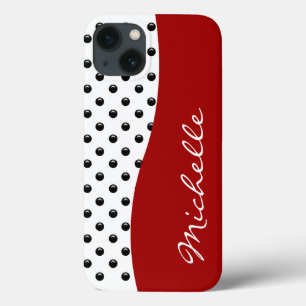 iPhone 13 Case Point Polka Monogram moderne