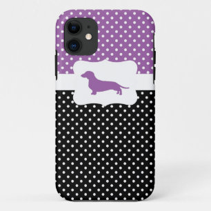 Coque Case-Mate iPhone Point Polka rétro avec Dachshund