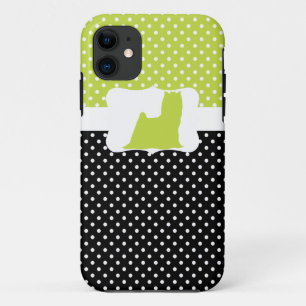 Coque Case-Mate iPhone Point Polka rétro avec Yorkie