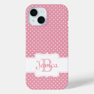 Coque Case-Mate iPhone Point Polka rose personnalisé
