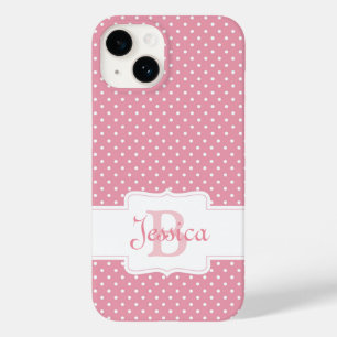 Coque Case-Mate iPhone Point Polka rose personnalisé