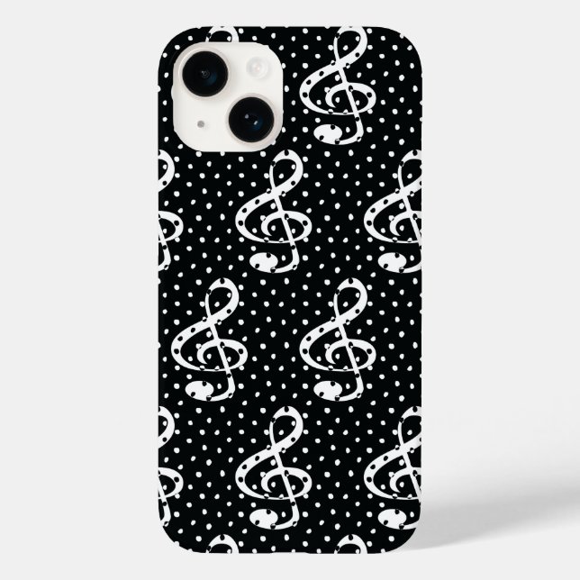Coques Case-Mate iPhone Pointe de polka noir et blanc (Verso)