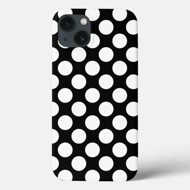 Coques Case-Mate iPhone Pointe Polka (noir et blanc) Toute taille personna (Verso)