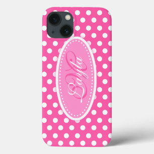 Coque Case-Mate iPhone Pointe Polka nommé rose pâle blanc