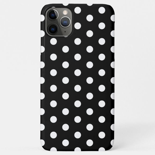 Coques Case-Mate iPhone Pointe Polka Pastel noir et blanc (Dos)