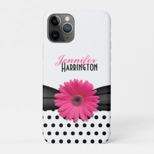 Coques Pour iPhone Pointe rose Gerbera Daisy Polka