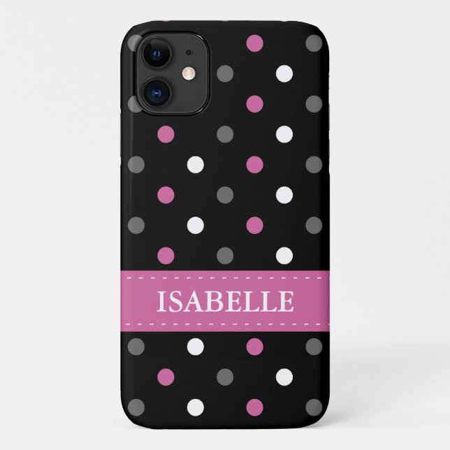 Coques Case-Mate iPhone Pointe rose, gris, noire et blanche (Dos)