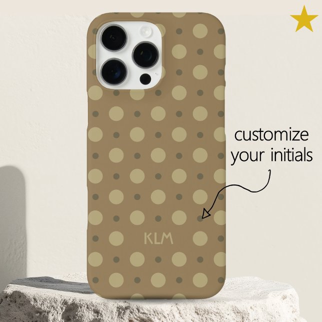 Coques Case-Mate iPhone Points beige gris sophistiqués Nom personnalisé In (Créateur téléchargé)