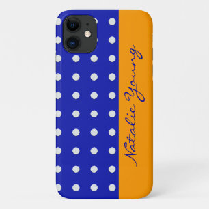 Coque Case-Mate iPhone points blancs bleus personnalisés