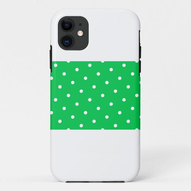 Coques Case-Mate iPhone Points blancs Fun Large Lime Green Stripe sur blan (Dos)