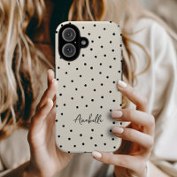 Points Chic noir et beige Monogramme minimaliste
