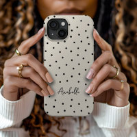 Points Chic noir et beige Monogramme minimaliste