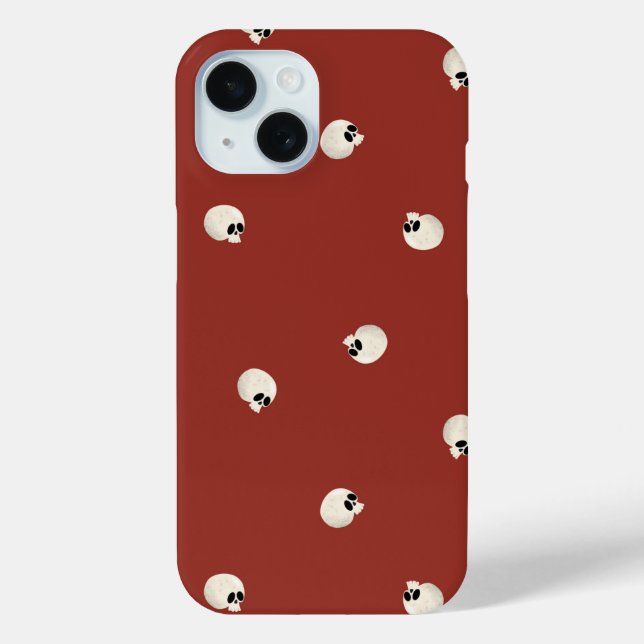 Coques Case-Mate iPhone Points de crâne Kawaii mignons aléatoires rouges (Verso)