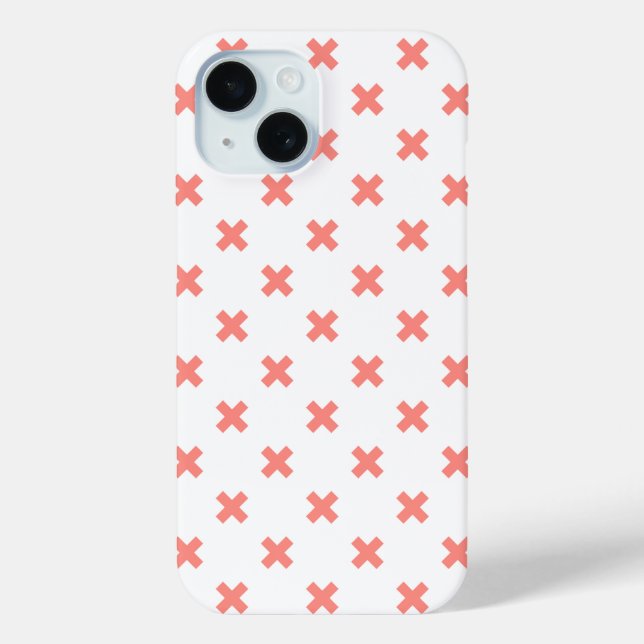 Coques Case-Mate iPhone Points de croix pêche sur fond blanc (Verso)