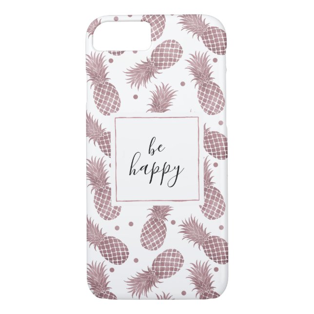 Coques Case-Mate iPhone Points d'or rose Ananas (Dos)