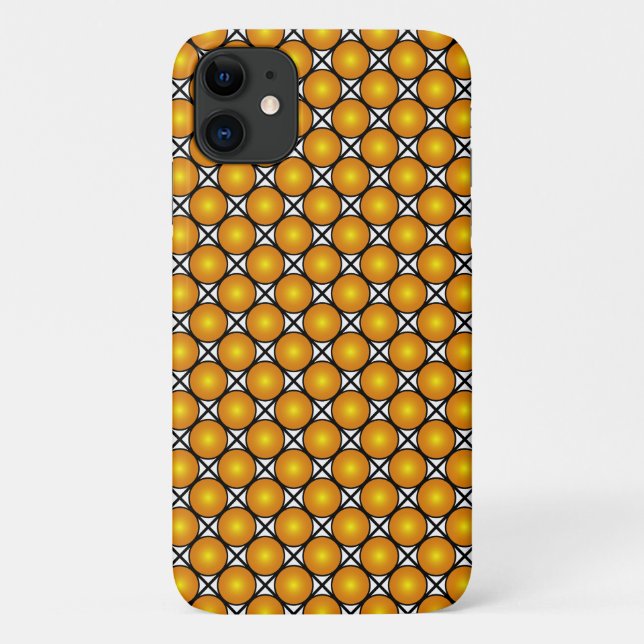 Coques Case-Mate iPhone Points dorés lumineux Motif à carreaux noir et bla (Dos)